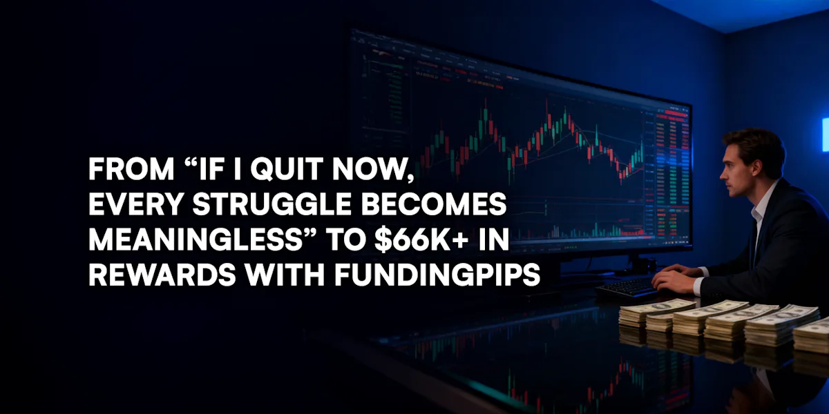FundingPips trading dashboard showing account metrics and profit targets for funded traders